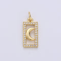 Tiny Moon Charm CZ Cubic Zirconia Mini Crescent moon Charm Gold Charm 14k Gold plated Micro Pave Charm for Bracelet Necklace Earring Jewelry D-235 - DLUXCA