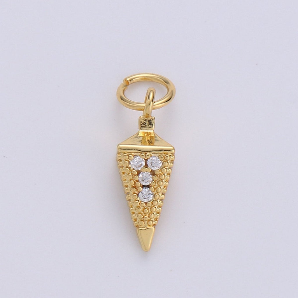 Tiny Pendulum charm 24k gold plated Spike Jewelry making, Gold plated Jewelry component Stud Charm for Bracelet Earring Necklace Supply D-260 D-261