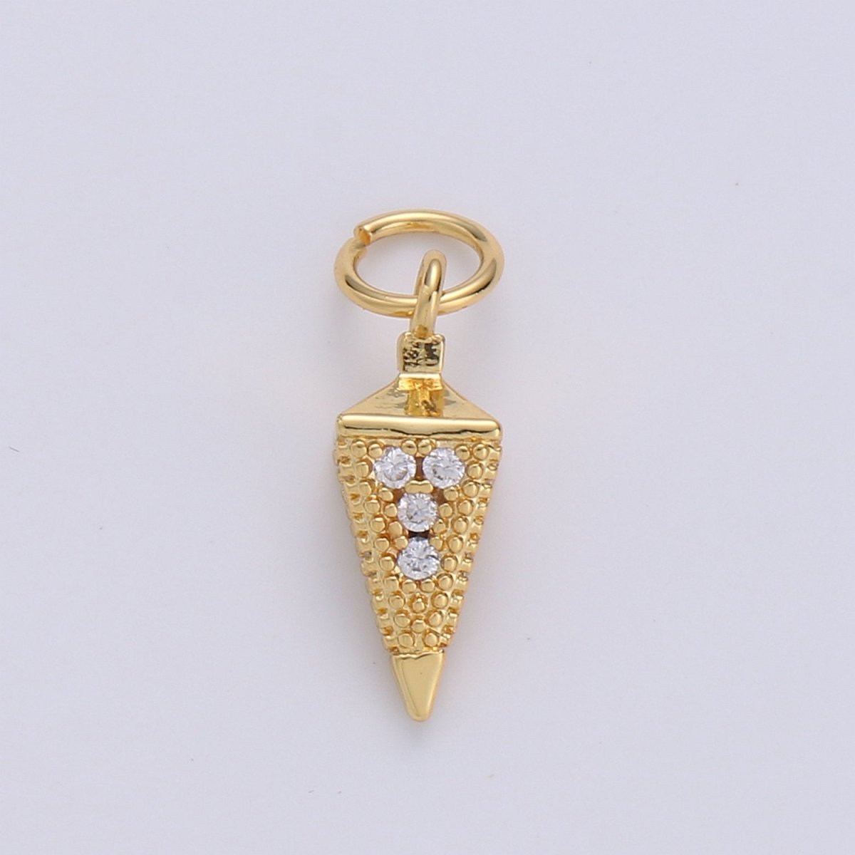 Tiny Pendulum charm 24k gold plated Spike Jewelry making, Gold plated Jewelry component Stud Charm for Bracelet Earring Necklace Supply D-260 D-261