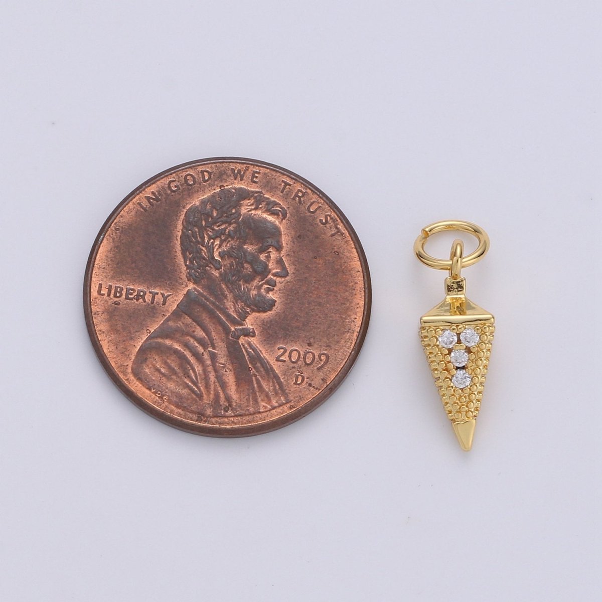 Tiny Pendulum charm 24k gold plated Spike Jewelry making, Gold plated Jewelry component Stud Charm for Bracelet Earring Necklace Supply D-260 D-261