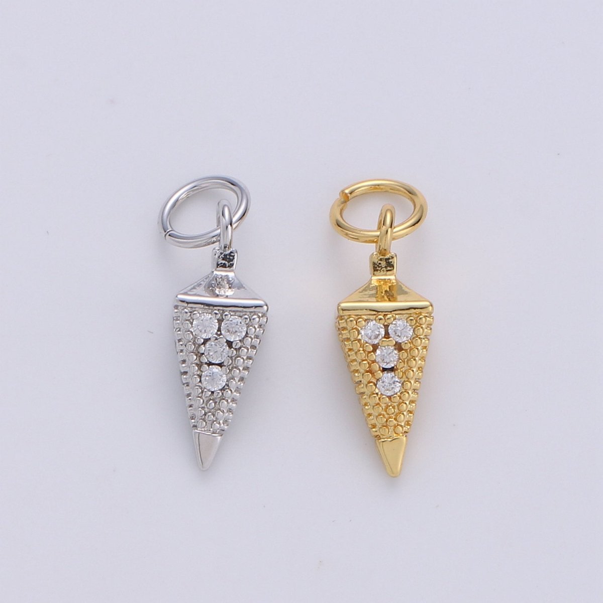 Tiny Pendulum charm 24k gold plated Spike Jewelry making, Gold plated Jewelry component Stud Charm for Bracelet Earring Necklace Supply D-260 D-261