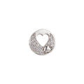 Tiny Silver Heart Shape Beads CZ Crystal Mini Love Heart Micro Pave Jewelry Making Beads B-263 - DLUXCA
