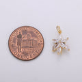 Tiny Small 18K Gold plated Flower Charm Pave CZ Cubic Zirconia Charm for Bracelet Necklace Earring Charm Supply L-071 - DLUXCA