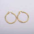 Tube Hoops Gold, 30mm Gold Hoops, Large Gold Hoop Earrings, Hollow Hoop Earrings, Chunky Hoops, Light Hoops for Every Day Wear Q-229 - DLUXCA