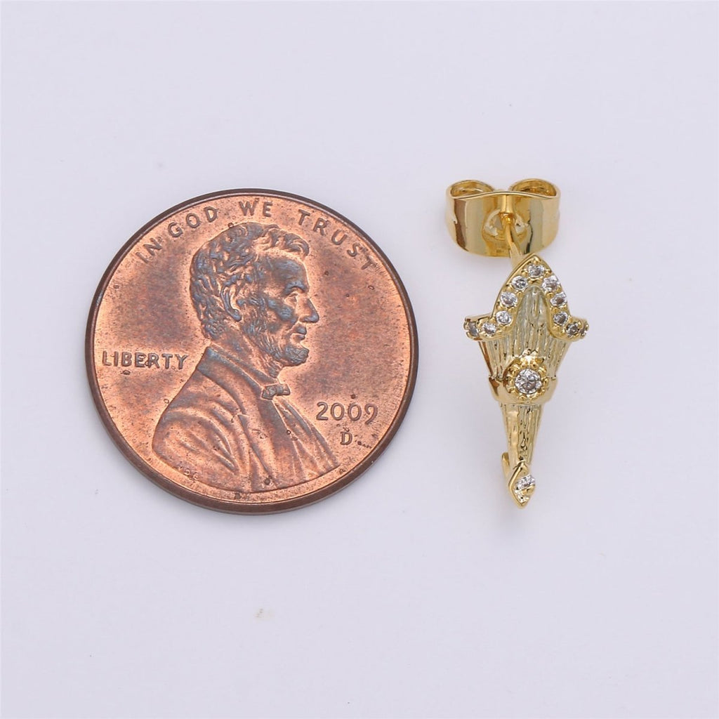 Tulip Gold plated Studs Earrings K-488 - DLUXCA