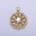 Twinkle Little Star Gold plated Pendant Cubic Zirconia Star Charm for Celebration Party H-483 - DLUXCA