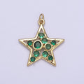 Twinkle Little Star Green Pink Cz Star Celestial Jewelry Inspired Pendant N-302 N-303