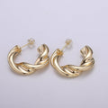 Twisted Design 18K Gold Stud Earring, Rose Gold Wavy Earring for DIY Earring Craft Supply Jewelry Making Q-459 - DLUXCA