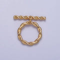 Twisted Rope Toggle Clasps Jewelry Closure Supply in Gold & Silver | Z-055 Z-056 - DLUXCA