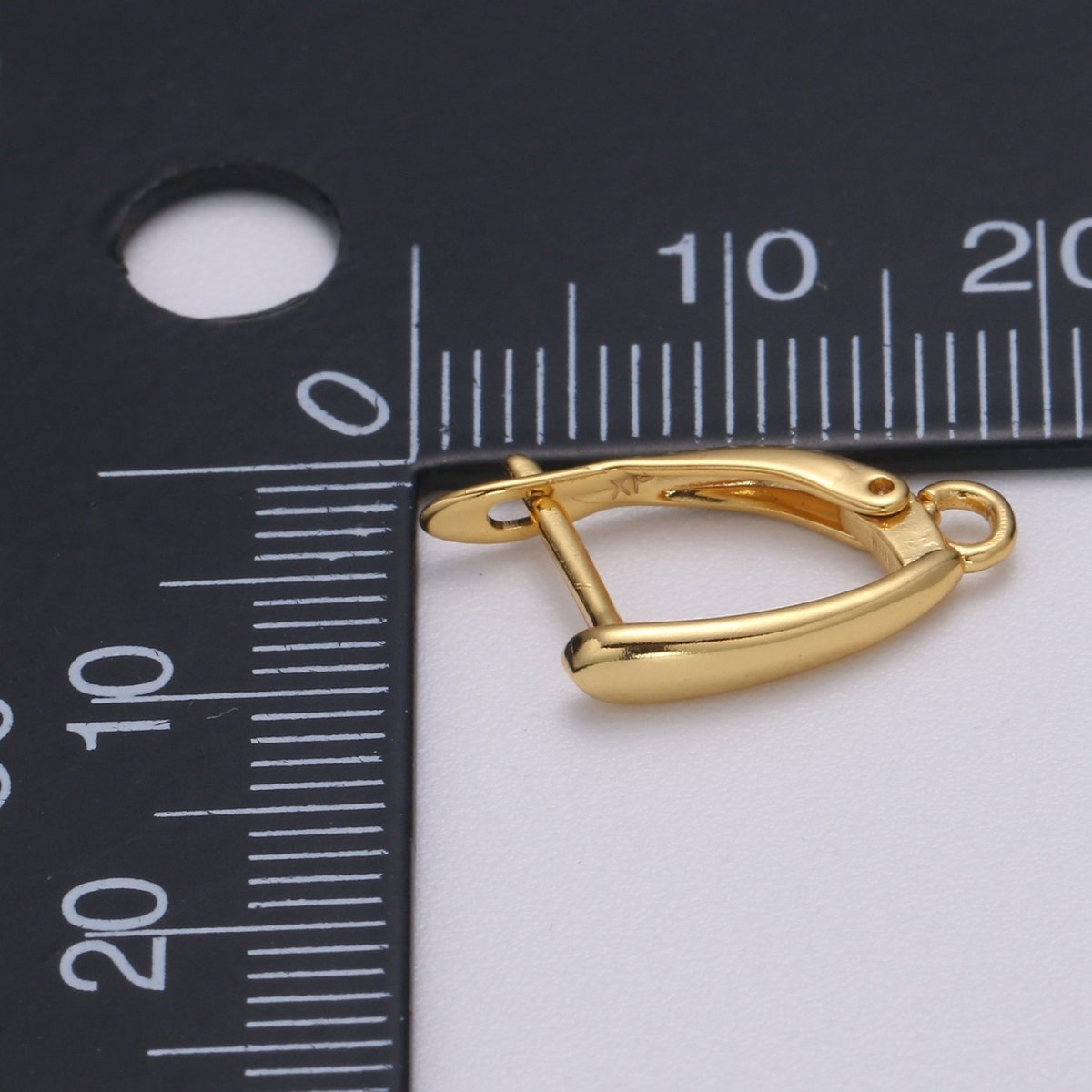 U Shaped Huggie Earring 24K Gold plated Simple Hoops with open link for Jewelry Making Supply L-228 - DLUXCA