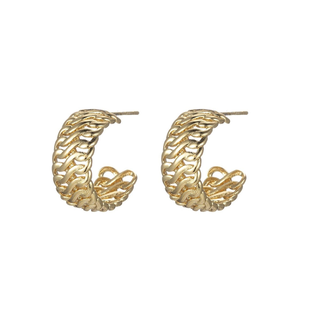 Unique Bold Hoop Earring 16mm Woven Hoops P-150 - DLUXCA