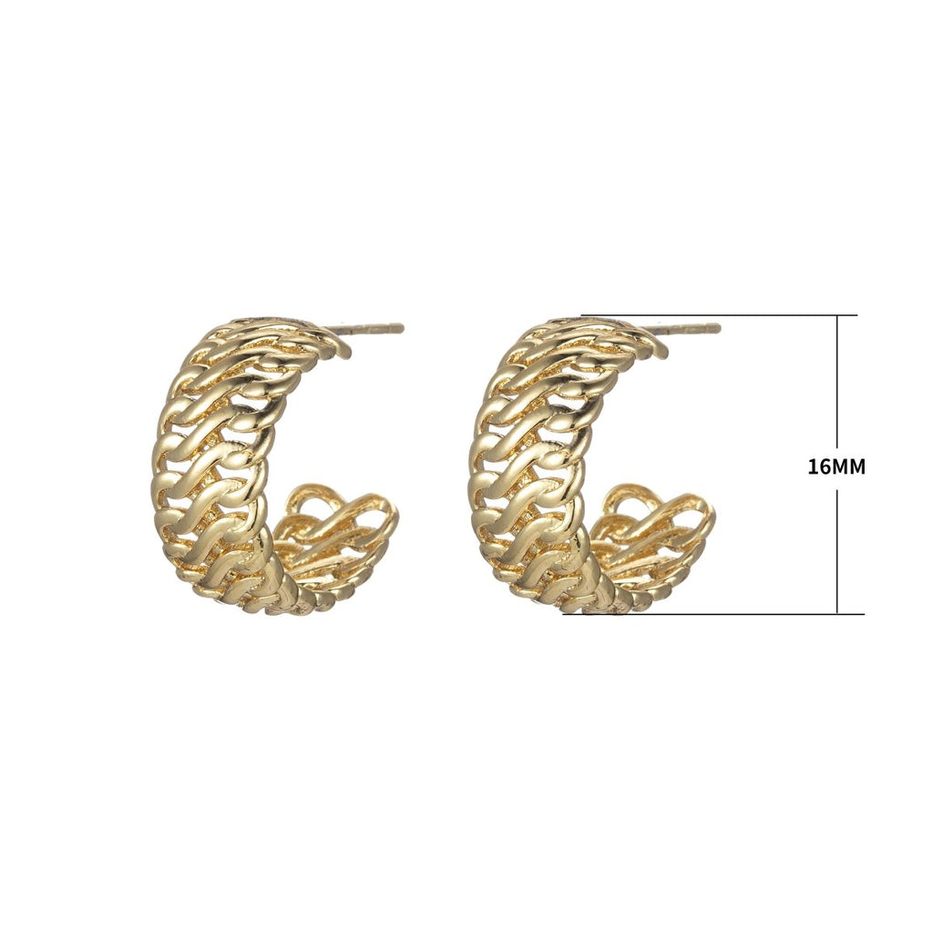 Unique Bold Hoop Earring 16mm Woven Hoops P-150 - DLUXCA