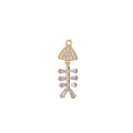 Unique Fish Bone Charm, Micro Pave CZ Charm, Dainty Pendant Marine Life Go Fishing Nature Inspired Necklace Charm for Jewelry Making E-405 - DLUXCA