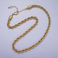 Unisex Bold Gold Rope necklace, Thick Chunky chain necklace 5.5mm Twist Necklace 17", 19.5 inch + 2 inch extender | WA-1528 WA-1529 WA-1530 Clearance Pricing - DLUXCA