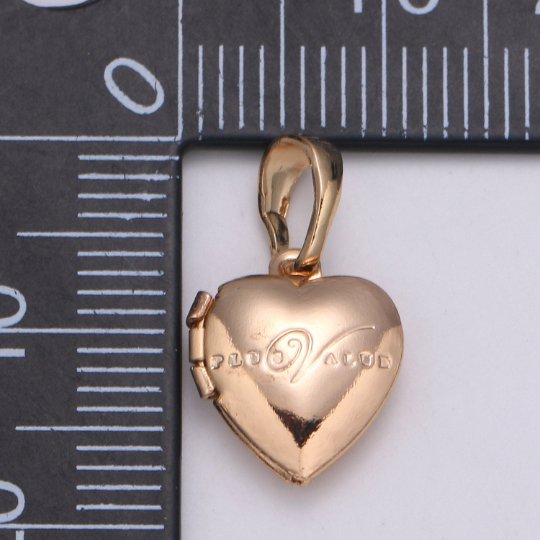 Vintage French heart locket, Rose Gold plated heart pendant, lovely heart locket Necklace love locket Jewelry making supply H-126 - DLUXCA
