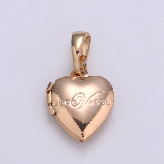 Vintage French heart locket, Rose Gold plated heart pendant, lovely heart locket Necklace love locket Jewelry making supply H-126 - DLUXCA