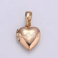 Vintage French heart locket, Rose Gold plated heart pendant, lovely heart locket Necklace love locket Jewelry making supply H-126 - DLUXCA