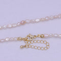 Vintage Soft Pink Irregular freshwater pearls necklace 14.5 inch + 2 inch extender in 24k Gold plated Necklace | WA-1162 Clearance Pricing - DLUXCA