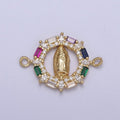 Virgin of Guadalupe Virgin Mary Charm Connector for bracelet, religious jewelry supply F-172 - DLUXCA