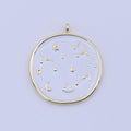 White, Black Enamel Celestial Stars Constellation Gold Round Charm H-274 H-277