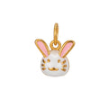 White Bunny Head Charm for Kids Jewelry Making Supply Necklace Bracelet Earring Charm Componnent in gold overlayC-631 - DLUXCA