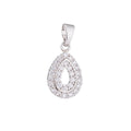 White Gold Fill Silver Tear Drop Pear Shape Dangle Style DIY Cubic Zirconia Necklace Pendant Charm Bead Bails Findings for Jewelry Making H-006 - DLUXCA