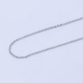 White Gold plated 0.8mm Dainty Rolo Cable 16 Inch Choker Necklace w. Extender | WA-239 Clearance Pricing - DLUXCA