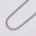 White Gold plated 12mm Geometric C-Shaped Wheat Double Link Designed Unfinished Chain | ROLL-1100 Clearance Pricing - DLUXCA