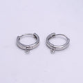 White Gold plated 16mm Minimalist Huggie Earrings Findings Supply | Z-905 - DLUXCA
