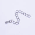 White Gold plated 2 Inch Cable Chain Extender Findings Set | Z791 - DLUXCA