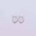 White Gold plated 20mm Minimalist Open Loop English Lock Hoop Earrings Findings | Z846 - DLUXCA