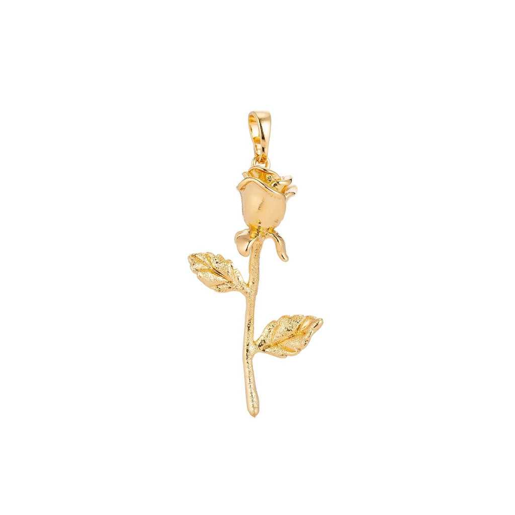 White Gold plated / 24K Yellow Gold Fill Rose Gold Flower Charm Floral, Belle Layered Necklace Pendant Bails for Jewelry Making H-653 I-126 - DLUXCA