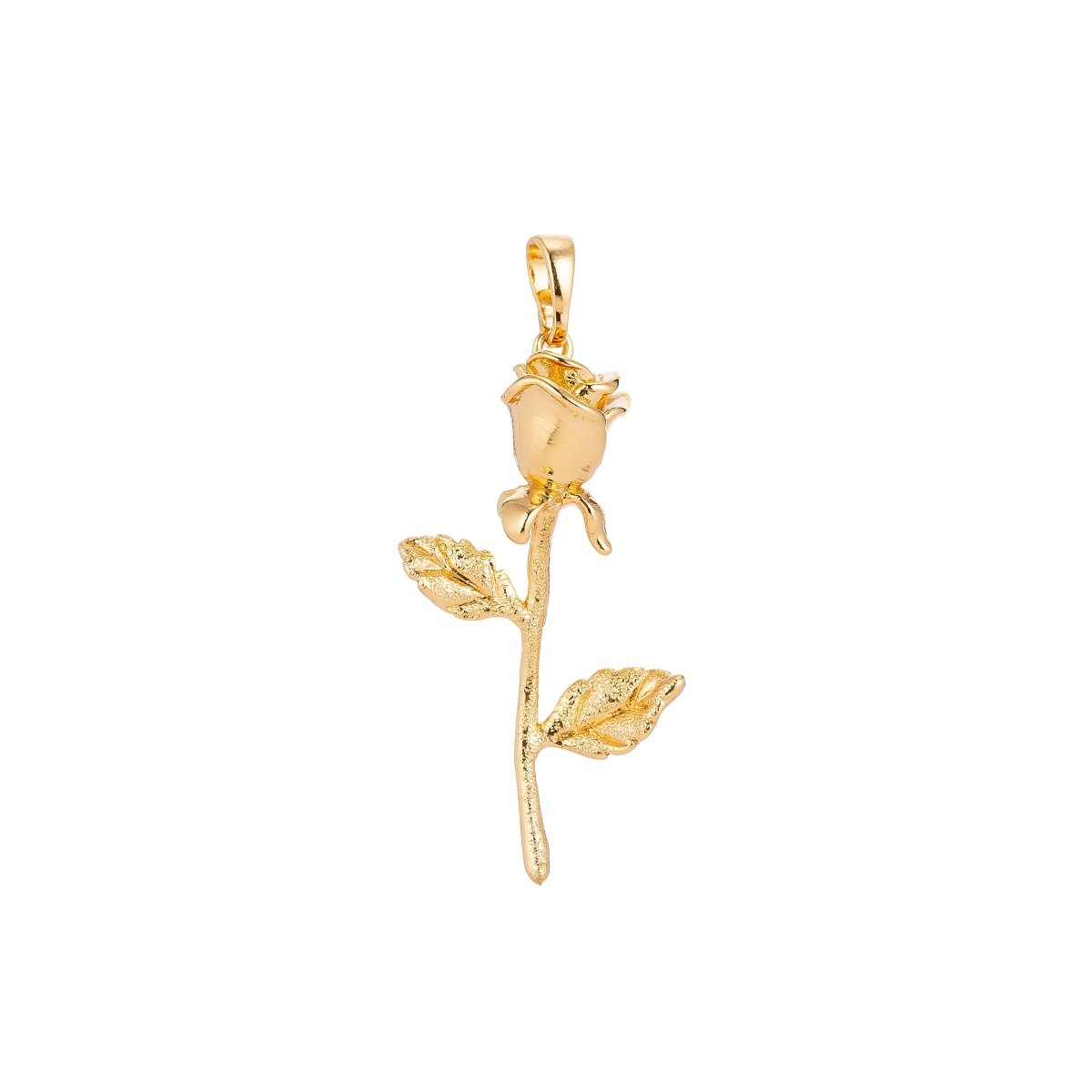 White Gold plated / 24K Yellow Gold Fill Rose Gold Flower Charm Floral, Belle Layered Necklace Pendant Bails for Jewelry Making H-653 I-126 - DLUXCA