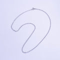 White Gold plated 2.5mm Cable Chain 18 Inch Necklace | WA - 2516 - DLUXCA