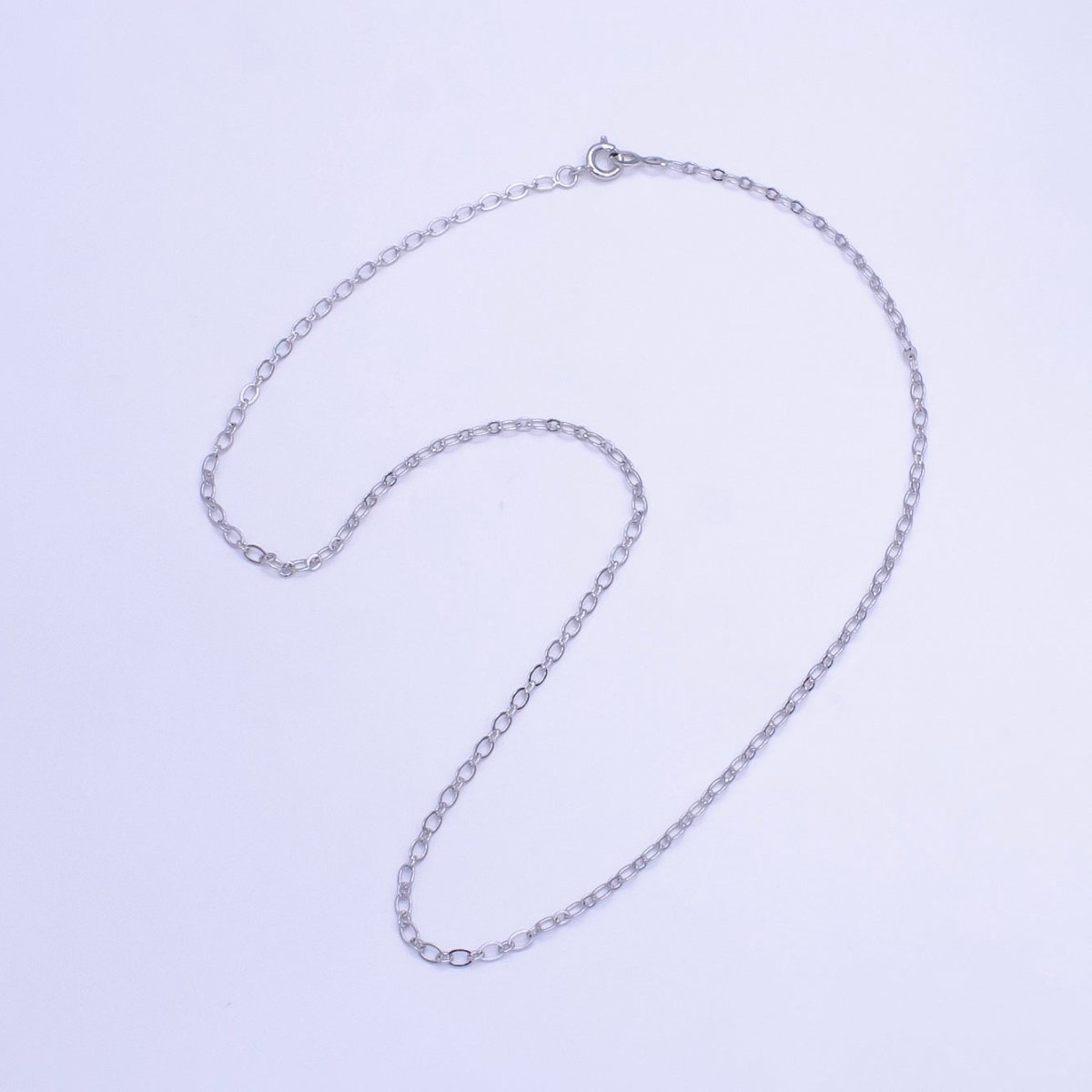 White Gold plated 2.5mm Cable Chain 18 Inch Necklace | WA - 2516 - DLUXCA