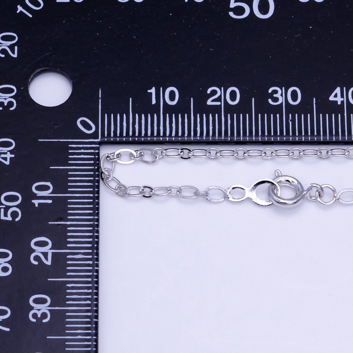 White Gold plated 2.5mm Cable Chain 18 Inch Necklace | WA - 2516 - DLUXCA