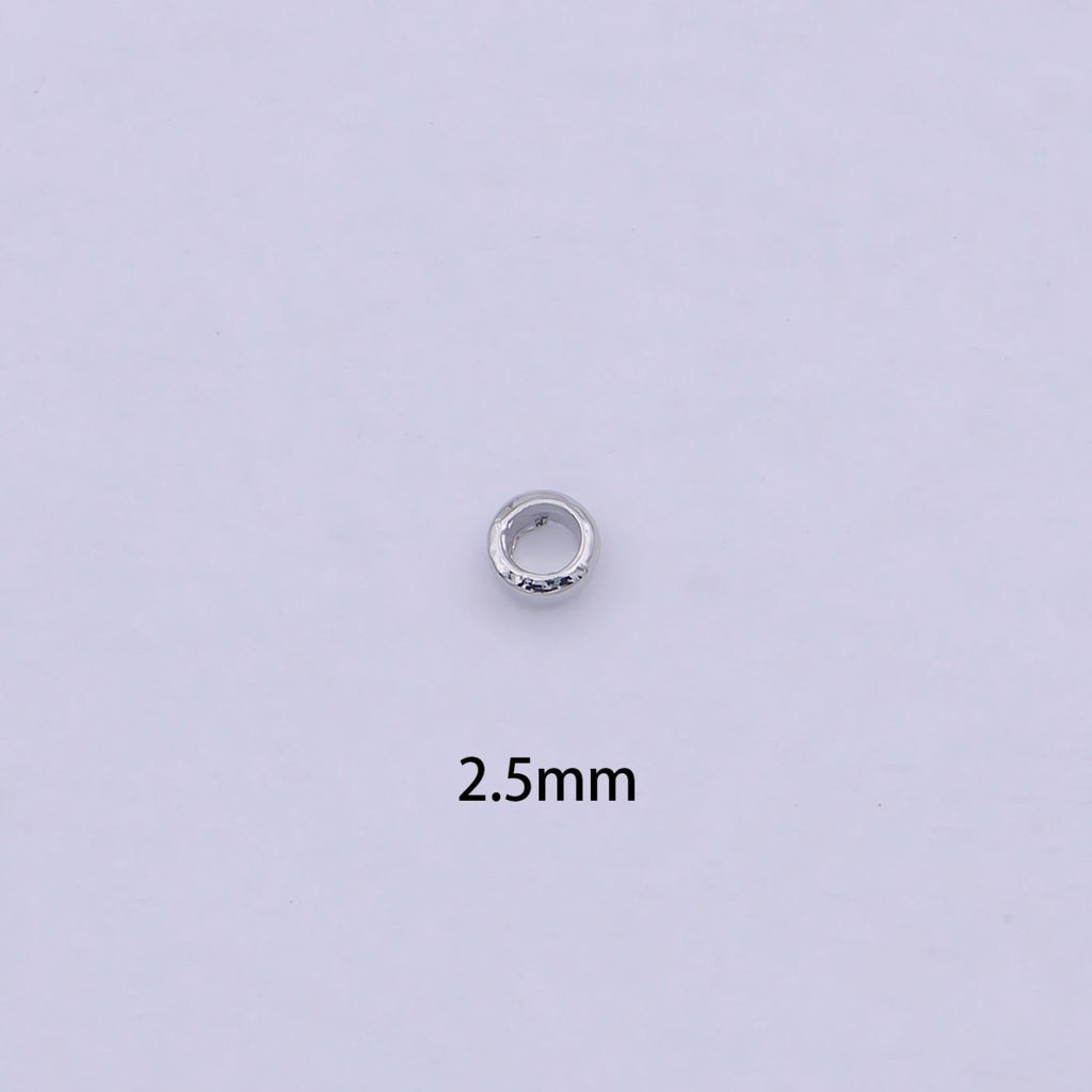 White Gold plated 2.5mm Crimp Cover Beads Silver Supply Pack | K-208 - DLUXCA