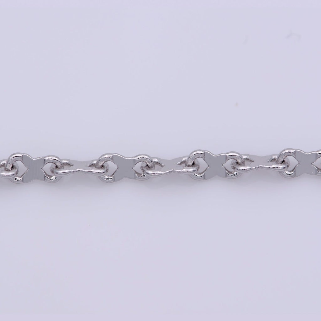White Gold plated 2.5mm Figure 8 Infinity Silver 20 Inch Layering Chain Necklace | WA-238 Clearance Pricing - DLUXCA