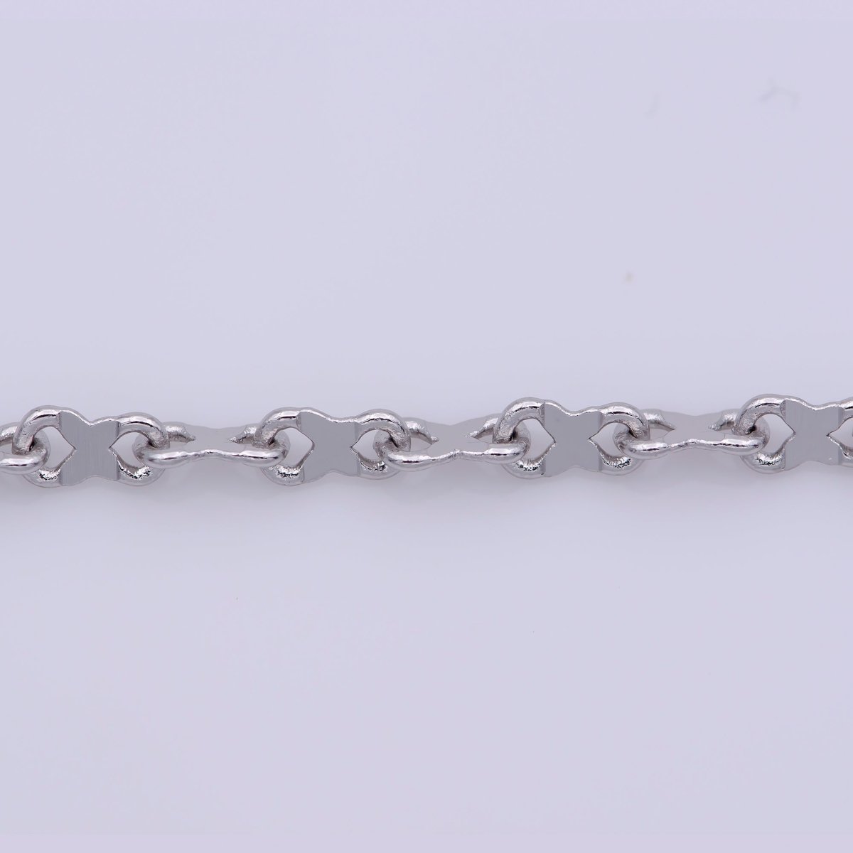 White Gold plated 2.5mm Figure 8 Infinity Silver 20 Inch Layering Chain Necklace | WA-238 Clearance Pricing - DLUXCA