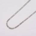 White Gold plated 3.5mm Figaro Unfinished Chain For Jewelry Making | ROLL-1490 - DLUXCA