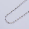 White Gold plated 4mm Paperclip Unfinished Chain For Jewelry Making | ROLL-853 Clearance Pricing - DLUXCA