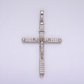 White Gold plated 50mm Jesus Crucifix "INRI" Micro Paved CZ Cross Pendant | AA1123 - DLUXCA