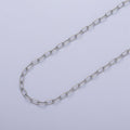 White Gold plated 5.5mmx3mm Paperclip Silver Bulk Unfinished Chain For DIY Jewelry Making | ROLL-854 Clearance Pricing - DLUXCA