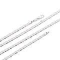White Gold plated Anchor Chain For Necklace Making, Dainty 2mm Mariner Chain, 17 Inches Mariner Necklace w/ Lobster Clasps | CN-065 - DLUXCA