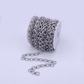 White Gold plated Chunky Silver Cable Chain for Statement Jewelry Layer Necklace Chain by Yard | ROLL-802 Clearance Pricing - DLUXCA