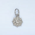 White Gold plated Clear CZ Blooming Flower Charm | AG861 - DLUXCA