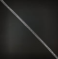 White Gold plated Curb Chain Necklace, 19.7 Inch Curb Finished Chain For Jewelry Making, 3.5mm Curb Necklace w/ Lobster Clasps | CN-964 Clearance Pricing - DLUXCA
