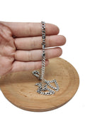 White Gold plated Curb Chain Necklace, 19.7 Inch Curb Finished Chain For Necklace Making, Dainty 2.5mm Curb Necklace w/ Lobster Clasps | CN-954 Clearance Pricing - DLUXCA