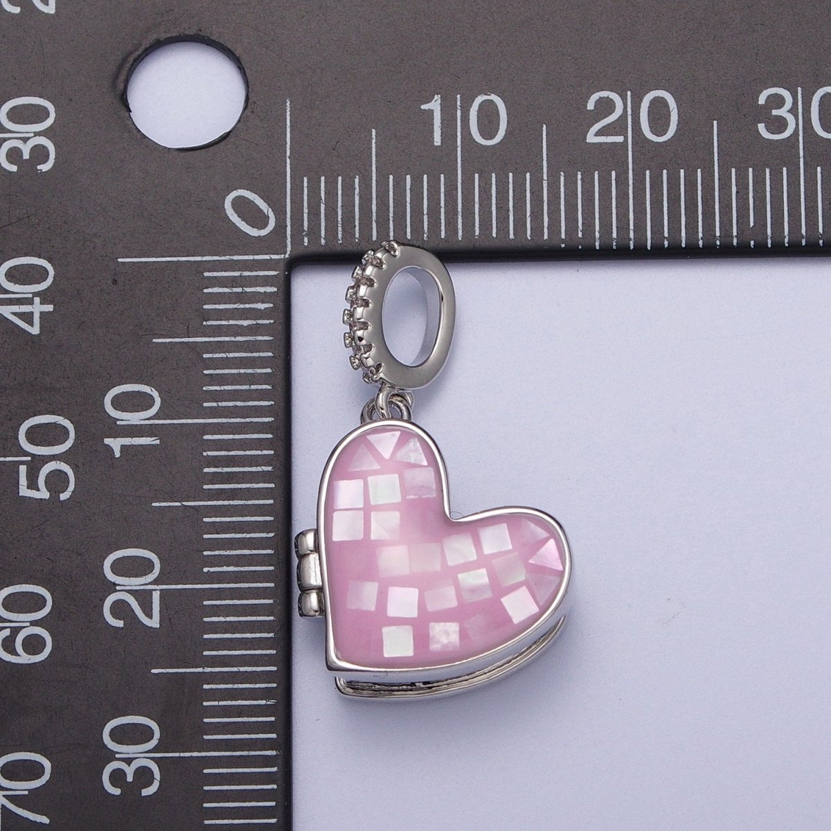 White Gold plated Heart Black, Blue, Pink, White, Green Shell Opal Heart Locket Pendant H-086 H-090 H-091 H-097 H-103