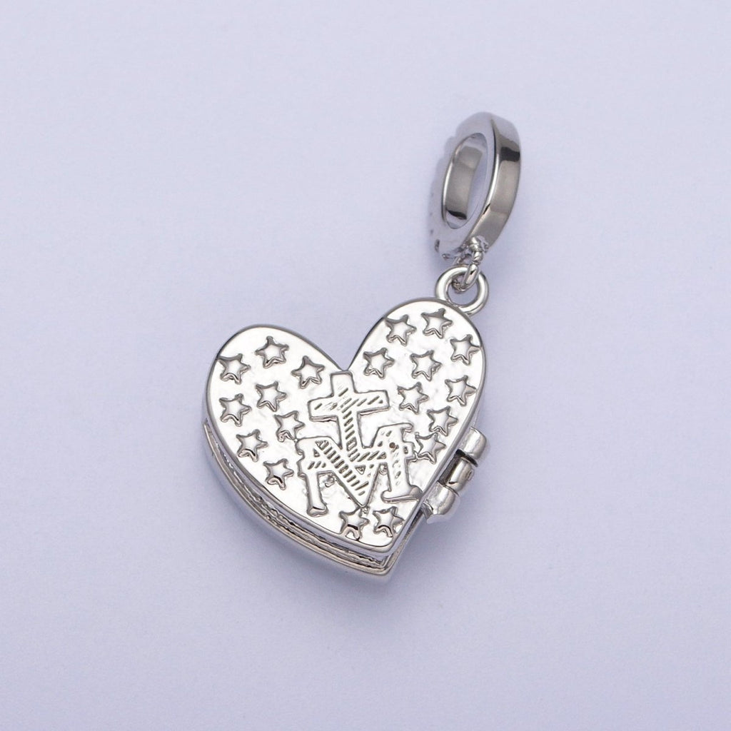 White Gold plated Heart Black, Blue, Pink, White, Green Shell Opal Heart Locket Pendant H-086 H-090 H-091 H-097 H-103